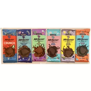 Generic Feastables Beast Bar NEW Milk Chocolate Crunch, Quinoa Crunch, Almond, Sea Salt, Original Chocolate, Milk Chocolate Beast Bars [6-Pack]
