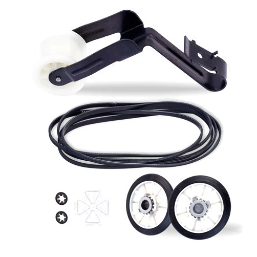 AZ4U Dryer Repair Kit Replaces For Amana NED4600YQ1 NED4655EW1 4GNED4600YQ1 NED4600YQ0 NGD4655EW2 NED4500VQ0 NED4700YQ1 NED4500TQ0 NED4800VQ0 Drum Rollers 14210017 Belt 341241 Idler Pulley 14210023