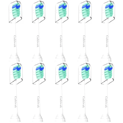 Guhiwuk for Philips Sonicare Replacement Heads, Toothbrush Replacement Brush Heads Compatible with Phillips Sonicare Click-on Electric Toothbrush,10 Pack
