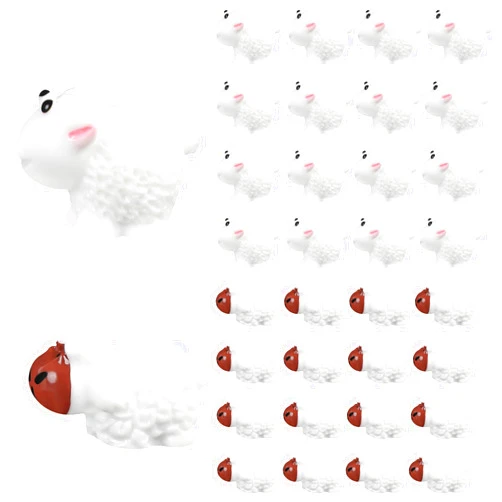 CCINEE 50pcs Miniature Sheep, Mini Garden Herd of Sheep Micro Landscape Decoration DIY Resin Home Decor Animals Moss Micro Fairy Garden Figurine Craft Plant Pot(25Male Sheep+ 25Mother Sheep)