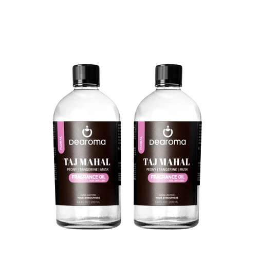 Dearoma Taj Mahal Essential Oil Blend for Diffusers Dearoma - Peony, Tangerine, Musk | Luxury Aroma for Home, Office, Spa | Kids & Pets Friendly | 2 x 6.8 FL OZ (? 400 ML)
