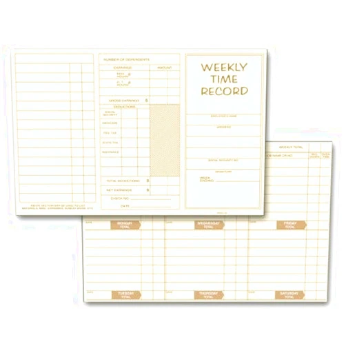 PrintEZ Weekly Employee Time Cards
