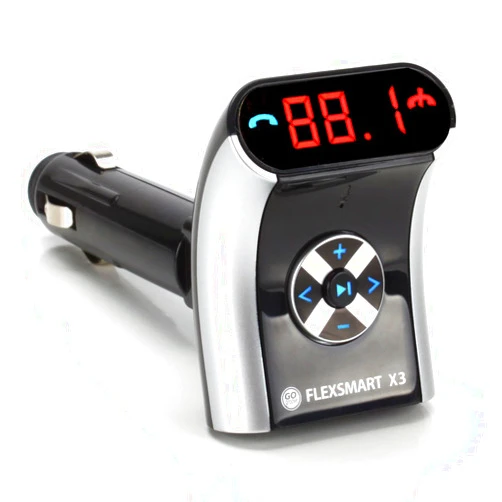 GOgroove FlexSMART X3 Mini Bluetooth Car Adapter for Handsfree Calling, USB Charging, Music Controls for Smartphones, MP3 Players - Aux Bluetooth Adapter for Car - FM Radio Transmitter (Updated 2023)
