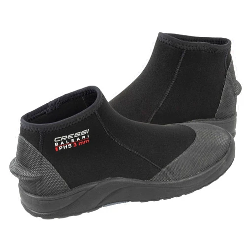 Cressi Adult Neoprene Diving Boots with Hard Sole for Protection from Outdoors- Baleari 3mm