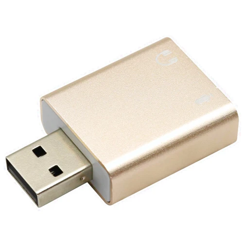 zdyCGTime 5.1 USB Stereo Sound Card Adapter, USB-A to 3.5mm Audio & Microphone, Compatible with Windows & Mac, PC & Notebook (1 Pack/Golden)