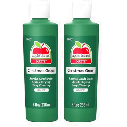Apple Barrel Acrylic Paint in Assorted Colors (8 oz), 20429 Christmas Green (Pack of 2)