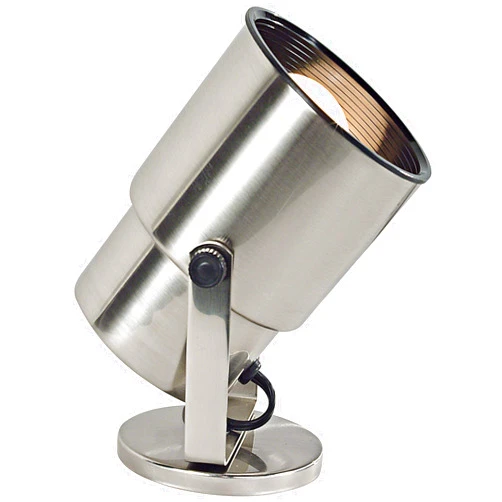 Pro Track Small Uplighting Indoor Accent Spot-Light LED Plug-in Floor Plant Home Decorative Art Desk Picture Table Living Room Interior Corner Bar Photo Brushed Steel Finish 8