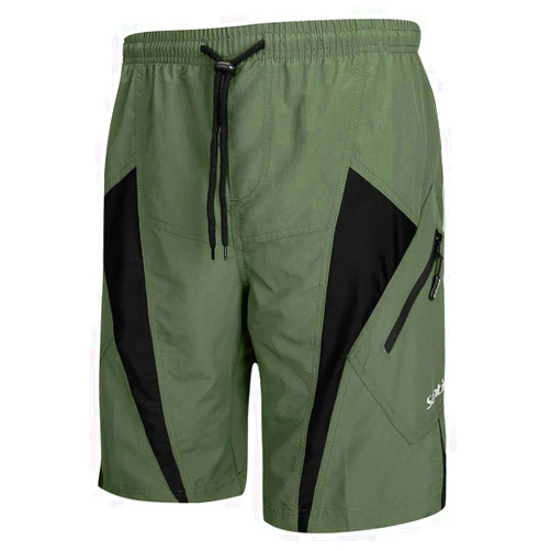 Santic Men's Bike Shorts Loose-Fit Softshell Mountain Bike with Padded Cycling Shorts MTB Bicycle Trail Shorts