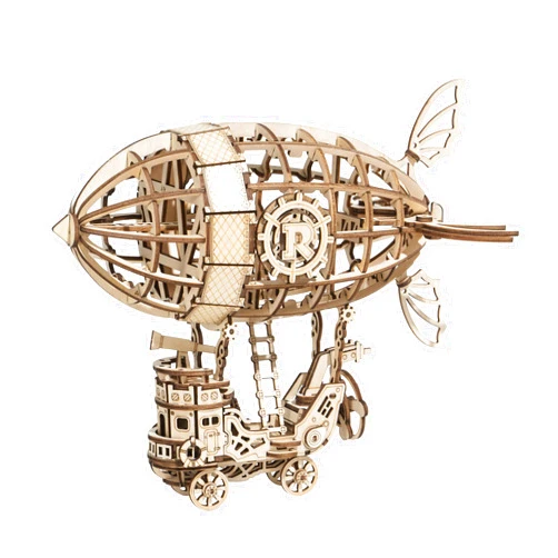Rolife 3D Wooden Puzzle Airship for Kids, Wooden Airship Model for Adults Model Building Kit, Educational Brain Teaser for Adults to Build, for Kids Ages 8-10 (Airship/7.1in*5in*6.5in)