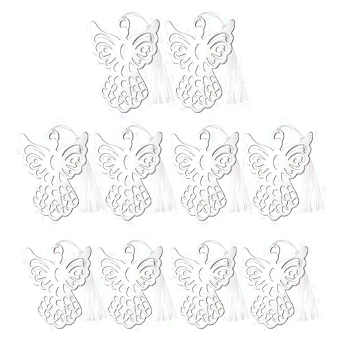 MEELYHOME 10Pcs Hollow-Out Stainless Steel Angel-Like Page Divider for Ideal for Lovers Children Adults Women M Metal Bookmarks with Chain for Lovers Men Women Metal Clip