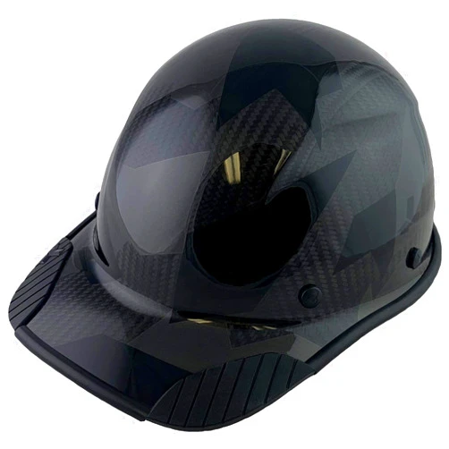 Texas America Safety Company DAX Actual Carbon Fiber Cap Style Hard Hat with Hard Hat Tote (Camo Black)