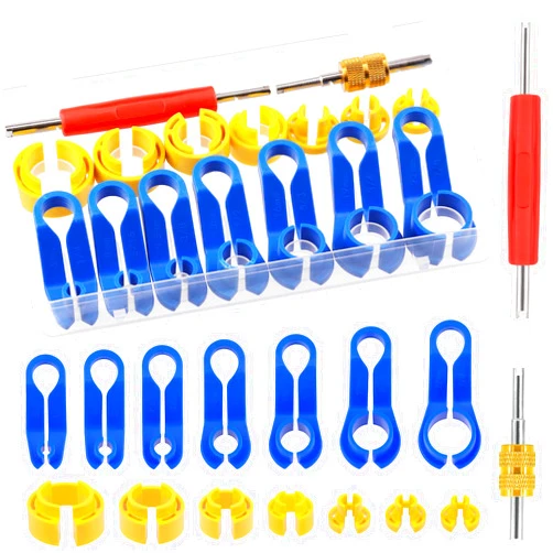 Rustark 16Pcs Fuel Line Disconnect Removal Tool Set with Storage Box, Transmission Oil Cooler Line Master Quick Disconnect Tool Assortment Kit for Automotive AC Fuel Line Transmission Oil Cooler Line