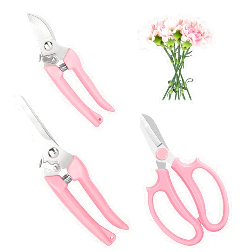 XIAONAN Garden Scissors 3Pcs Floral Shears with 3 Different Blades,Floral Scissors with Comfortable Grip Handle for Cutting Flowers Trimming Plants