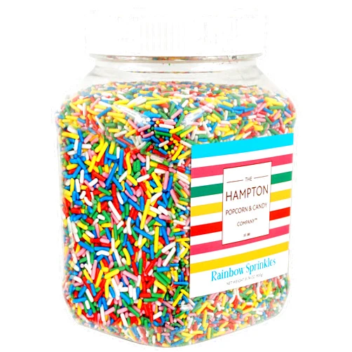 The Hampton Candy Company Rainbow Sprinkles Jimmies 1.98 Pounds Container, Sprinkles For Cake Decorating, Cake Sprinkles, Sprinkles For Baking, Ice Cream Toppings & More, The Hampton Candy Company