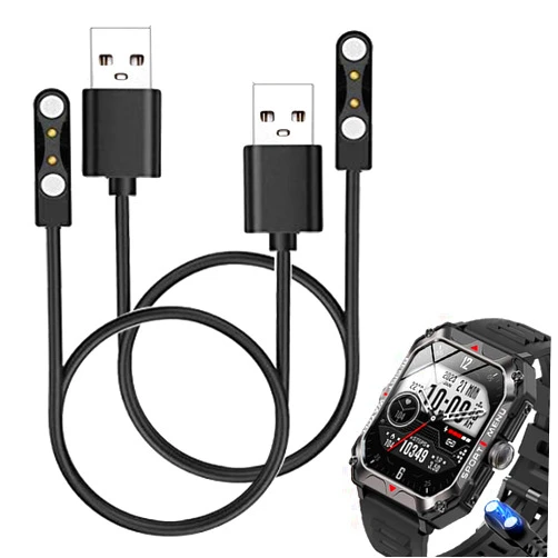 Smaate smart watch Cables Compatible with Bgulong FreeDvigor H22 2.02” Rugged Smartwatch, 2 PCs