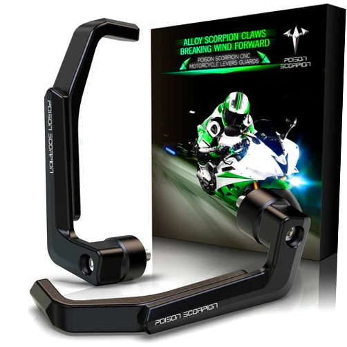 POISON SCORPION Motorcycle Lever Guards | POISON SCORPION CNC Clutch Brake Handlebar Protector Compatible with EX250 EX300 EX400 EX650 KLE650 Z125 Z400 Z750 Z800 Z900 Z900RS Z1000 Z1000SX ZX6R ZX9R ZX10R ZX12R ZX14R