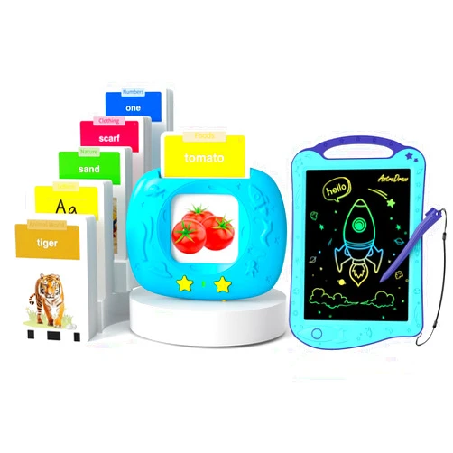 HOMESTEC Astrodraw Drawing Pad Toys + Toddlers Talking Flash Cards with 288 Sight Words