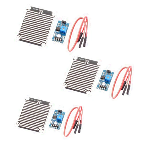 HiLetgo 3pcs LM393 Rain Drops Sensor Weather Moisture Monitor Sensor Humidity Sensitivity Module Nickeled Plate 3.3-5V for Arduino