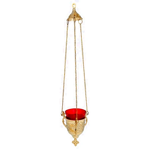 Trinity Church Supply Hanging Sanctuary Lamp with Ruby Glass Decorative Candles Holders for Church Prayer, Decoration or Birthday Decor, 5.5 Inch Height