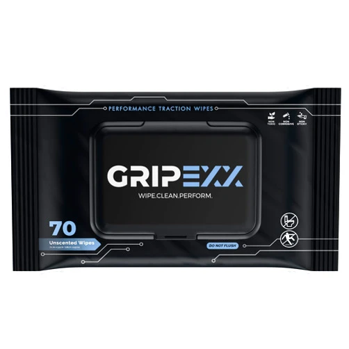 GRIPEXX 70 Shoe Wipes, Removes Dirt, Grime & Provides Traction, 2 in 1 Multipurpose Sneaker Wipes for Basketball Shoe Grip & Sneakerheads. Shoe Cleaner Wipes and Basketball Grip Spray Alternative