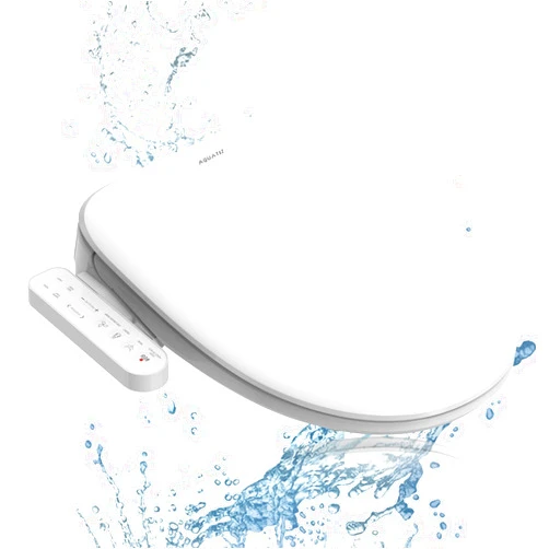 AquaSpace Aquatiz Elongated Smart Toilet Seat, Electronic Heated Toilet Seat, Self-Cleaning Nozzle, Temperature Controlled Wash, Air Dryer, Deodorizer, LED Light, Multi-mode Wash, (Panel Control)