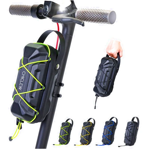 CHICLEW Electric Scooter Bag Storage, Waterproof Scooter Storage Bag with Multicolor Drawstrings, 2L Large Capacity Scooter Handlebar Bag, Compatible with Scooters, Bikes, Segway Ninebot and NIU