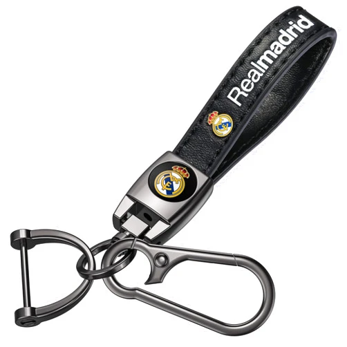 SEIZO Leather Keychain for Football Fans,Car Keyring Replacement Key Fob Holder,Souvenir Gifts for Men Women