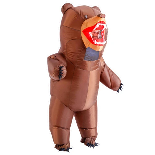 Spooktacular Creations Inflatable Costume Adult, Bear Air Blow-up Deluxe Halloween Costume, Full Body Inflatable Suit for Men Halloween Animal Themed Parties
