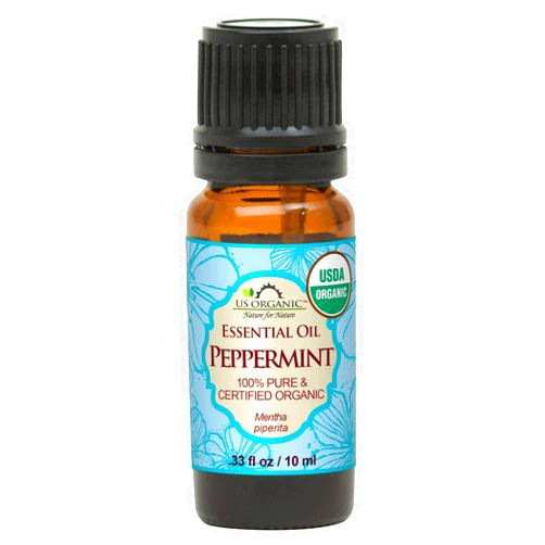 US Organic 100% Pure Peppermint Essential Oil - USDA Certified Organic - 10 ml - w/Improved caps and droppers (More Size Variations Available)