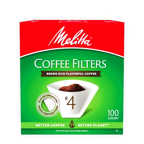 Melitta #4 Cone Coffee Filters, White, 100 Count (Pack of 6) 600 Total Filters Count - Packaging May Vary
