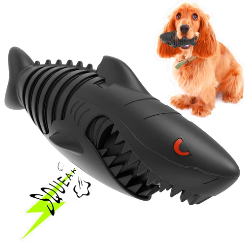 ZIKKTA Dog Toys, Squeaky Dog Chew Toy - Tough & Durable Natural Rubber Dog Toy & Toothbrush for Pet Dental Care & Healthy Gums