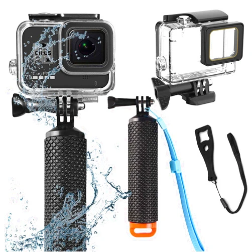 BO&DQQ Compatible for Go Pro Hero 7 6 5 Black Waterproof Housing Case 45M/147FT Protective Underwater Diving Case Shell with Cameras Handle Mount Accessories Kit