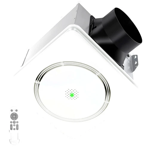 GROWNEER Bathroom Exhaust Fan with Light and Heater, 40W Bathroom Fan with Humidity Sensor, 110/160 CFM 1.0 Sone Exhaust Fan with Light, 1500lm LED Light 2700K/4000K/5000K & Nightlight, Remote