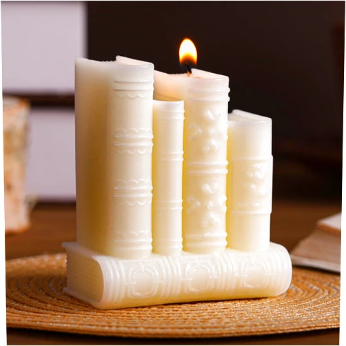 Nuanchu Book Frame Candle Book Lovers Gifts Lavender Soy Reading Candles for Reading Gifts Readers Bookworms Women Librarians Presents Birthday Home Decor(White)