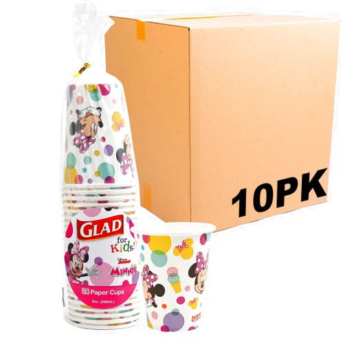 Glad for Kids Disney Mickey & Friends 9oz Paper Cups with Polka Dots Design | Polka Dot Mickey & Friends Paper Cups for Everyday Use, Kids Cups | Small 9oz Paper Cups, 24 Count - 10 Pack