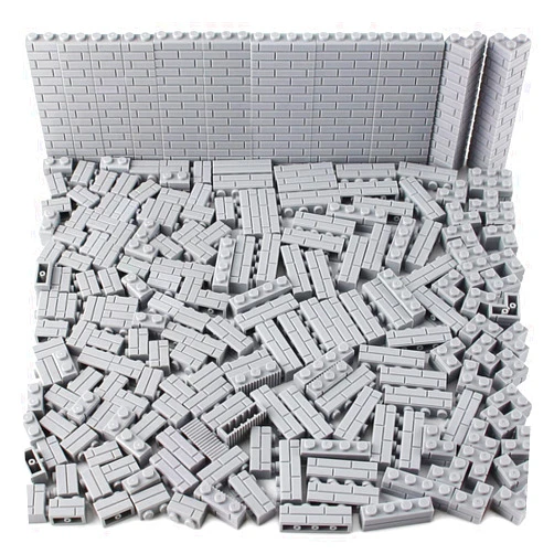 Feleph 260 Pieces Masonry Profile Bricks Set Building Blocks for Wall Parts and Pieces Diverse Bulk Toy Kit Compatible with Major Brands (Gray)
