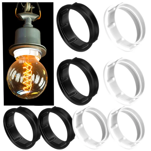 Rossesay 8 Pieces Aluminum Light Socket Shade Rings Aluminum Threaded Lamp Shade Ring with Diameter of 1-1/2 Inches for Medium Base E26 Sockets Retainer Rings for Light Fixture