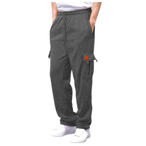 Alalaso Men's Fleece Cargo Sweatpants Drawstring Stretch Baggy Joggers Outdoor Sport Trousers with Multiple Pockets