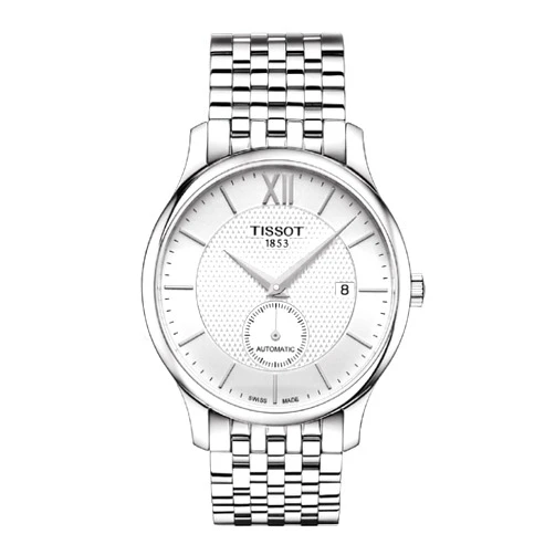 Tissot mens Tradition Stainless Steel Dress Watch Grey T0634281103800