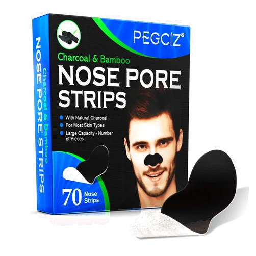 Tiuedu Blackhead Pore Strips,70PCS Men Nose Strips for Black Head Remover,Deep Cleansing Charcoal Strips with Instant Blackhead Removal,Natural Charcoal Pore Cleaner & Minimizer