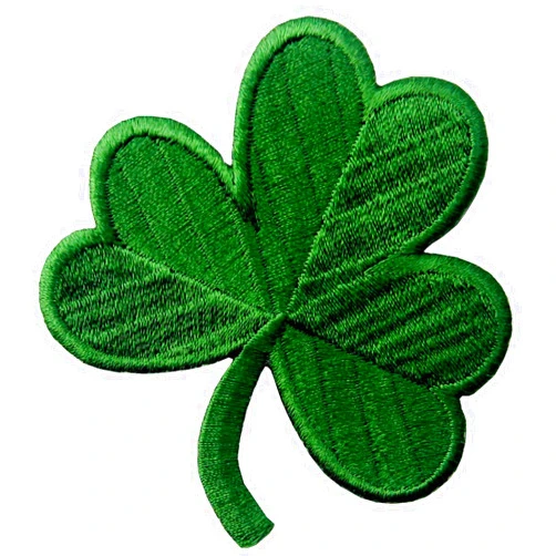 EmbTao Irish Clover Dark Green Embroidered Emblem Lucky Shamrock Iron On Sew On Ireland Patch