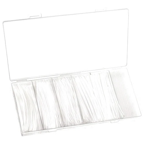 Sopoby 200pcs Clear Heat Shrink Tubing, Sopoby Wire Wrap Cable Sleeves, Assorted Tubes Kit, 6 Size φ1.5/2.5/3/5/6/10mm with Case (White)