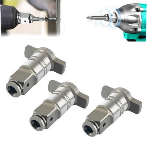 Bulnire Conversion Head for Electric Screwdriver, 1/2‘’ Anvil Wrench Pin Converter Shaft Adapter, T Shaft Electric Wrench Conversion Tool,Power Tool Accessories Suitable for Drill Bits (3Pcs)