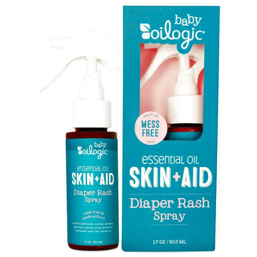 Oilogic Diaper Rash Spray for Baby, 1.7oz - Gentle Baby Skin Care Product with Essential Oils Soothes & Moisturizes Skin - Hygienic Cream Alternative for Mess-Free Application Between Diaper Changes