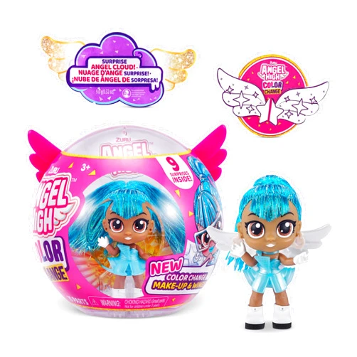 Itty Bitty Prettys Angel High Series 2 (Mimi8) by ZURU Over 9 Surprises, Capsule Doll w/Color Change, Swappable Outfit and Accessories, Toys for Girls