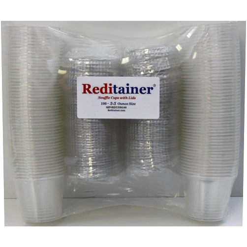 Reditainer Jello Shot Souffle Portion Cups with Lids (100, 5.5 ounce)