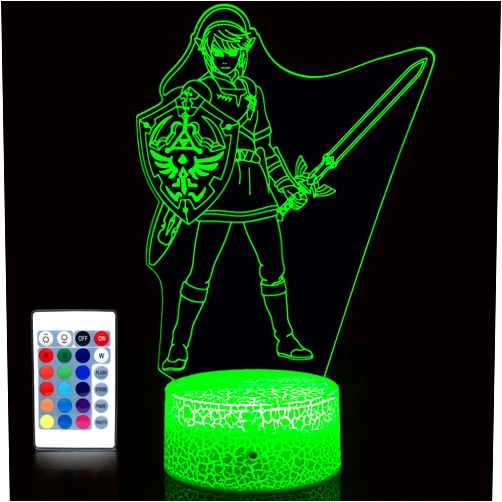 GIMFRY Christmas Night Light for Kids 3D Illusion lamp Legend Toys16 Colors Changing with Remote Kids Room Bedroom Decor Lights as Birthday Holiday Gifts for Boys Girl