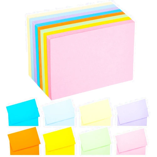 Koogel 272 Pieces Colored Index Cards, Blank Index Note Cards Bulk Neon Color Flash Cards Study Note Cards for School Learning Office Game Cards