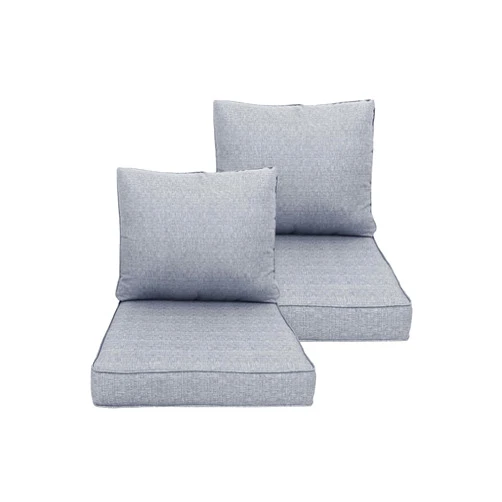 COZYVIDA Indoor/Outdoor Deep Seat Patio Cushions: Resilient Foam Filling, Weather Resistant Patio Cushions,seat(23.5x25x5.1 inch),Back(27x25 inch) 2 Sets,Stone Gray