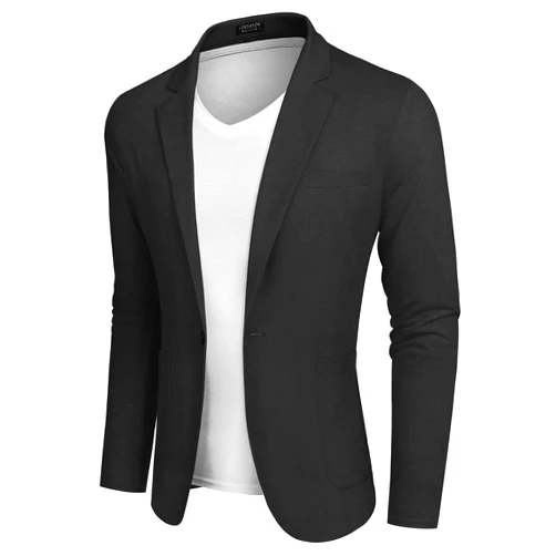 COOFANDY Men's Casual Linen Blazer Lightweight Regular Fit Sport Coat One Button Suit Jacket